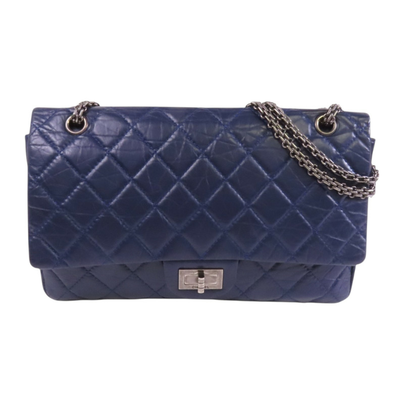 CHANEL 牛皮皮革2.55銀扣鏈帶肩背袋-0