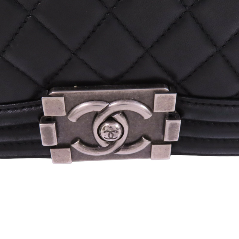 CHANEL 【激減優惠】羊皮皮革Boy Chanel銀扣鏈帶肩背袋-8