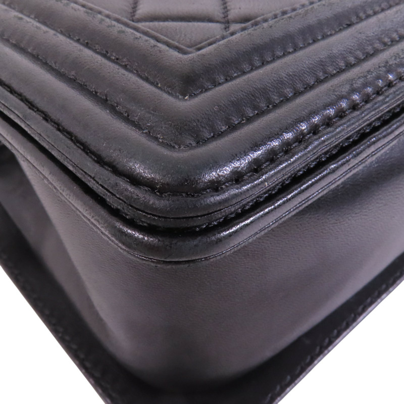 CHANEL 【激減優惠】羊皮皮革Boy Chanel銀扣鏈帶肩背袋-10