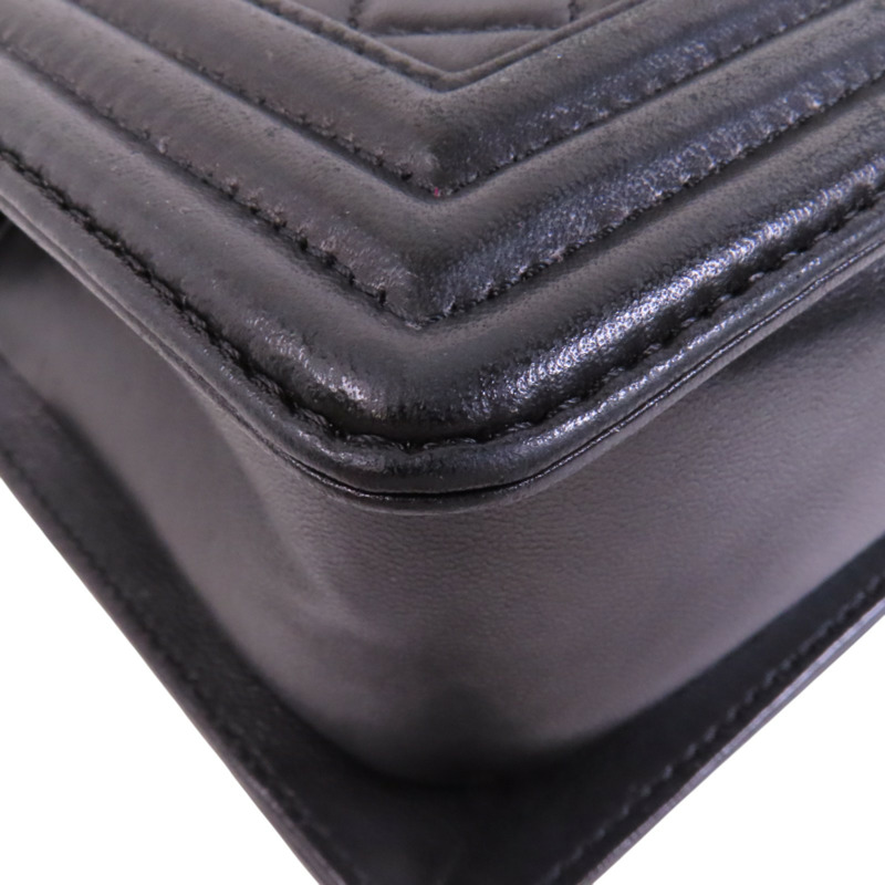 CHANEL 【激減優惠】羊皮皮革Boy Chanel銀扣鏈帶肩背袋-12