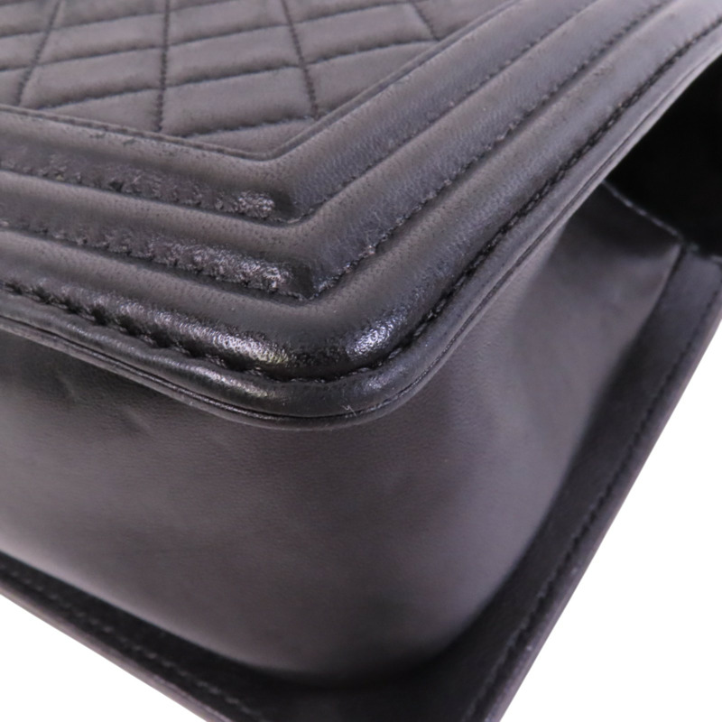 CHANEL 【激減優惠】羊皮皮革Boy Chanel銀扣鏈帶肩背袋-13