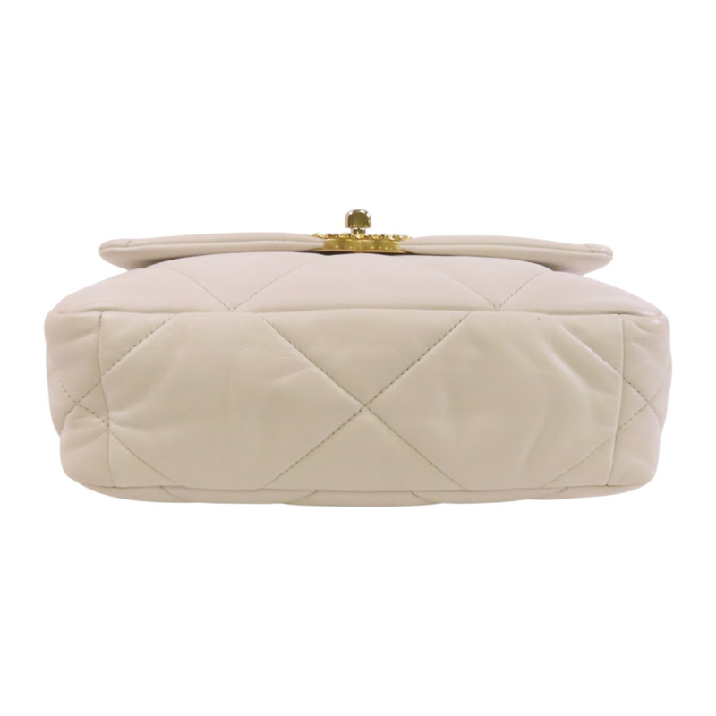 CHANEL 羊皮皮革Chanel 19金扣鏈帶手挽肩背兩用袋-3