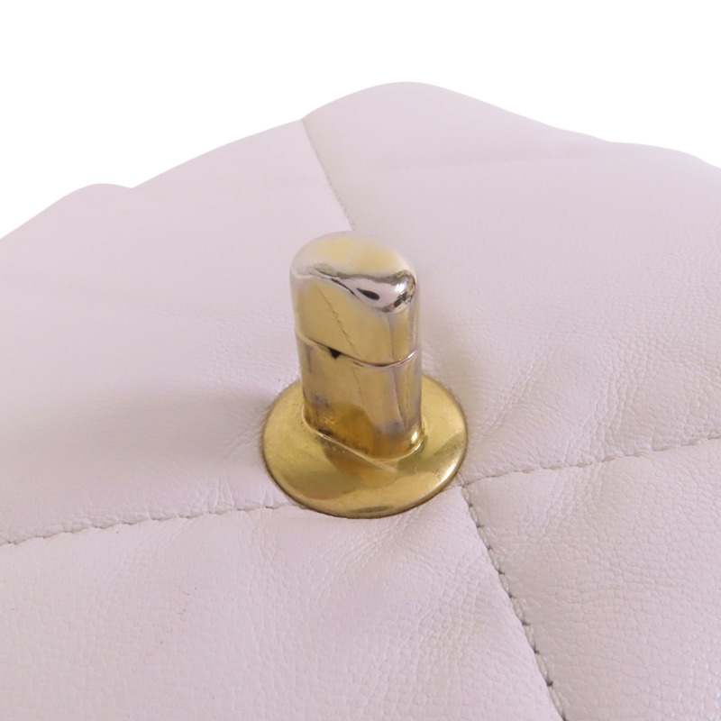 CHANEL 羊皮皮革Chanel 19金扣鏈帶手挽肩背兩用袋-14