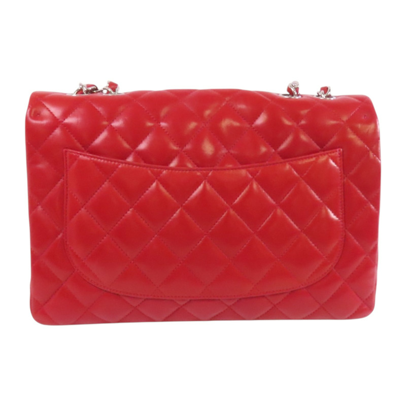 CHANEL 羊皮皮革Large Classic銀扣鏈帶肩背袋-1