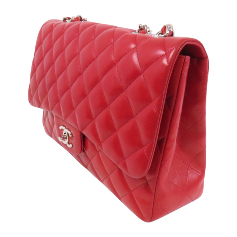 CHANEL 羊皮皮革Large Classic銀扣鏈帶肩背袋-2