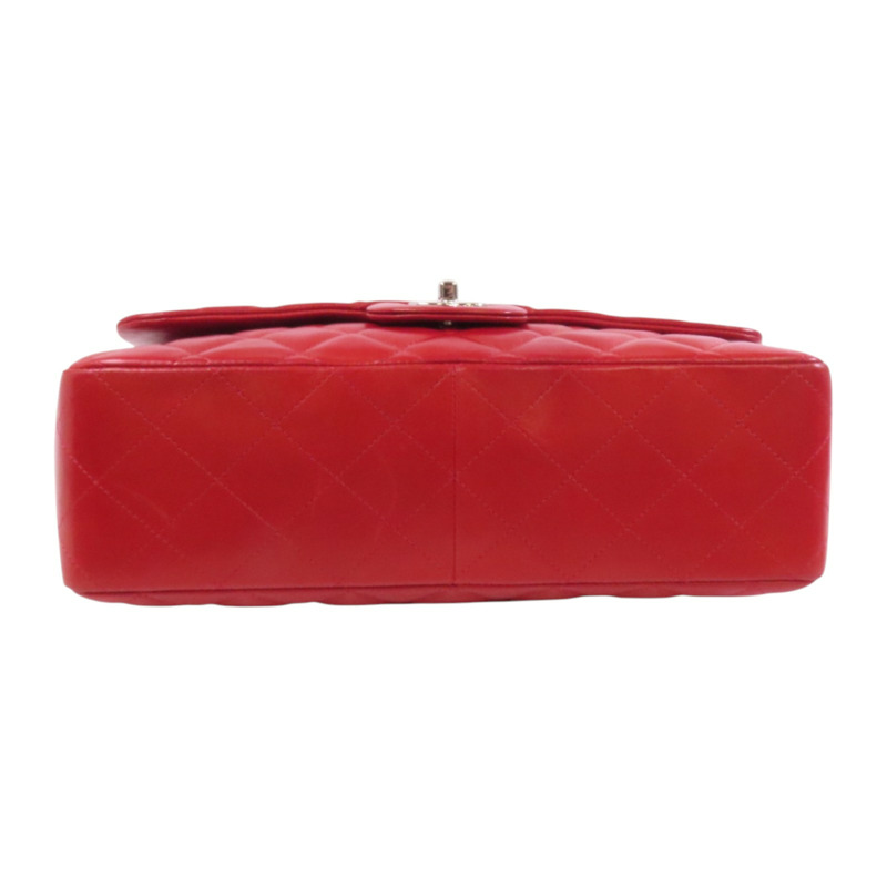 CHANEL 羊皮皮革Large Classic銀扣鏈帶肩背袋-5