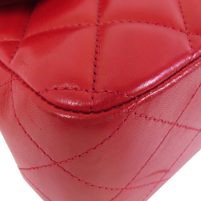 CHANEL 羊皮皮革Large Classic銀扣鏈帶肩背袋-10