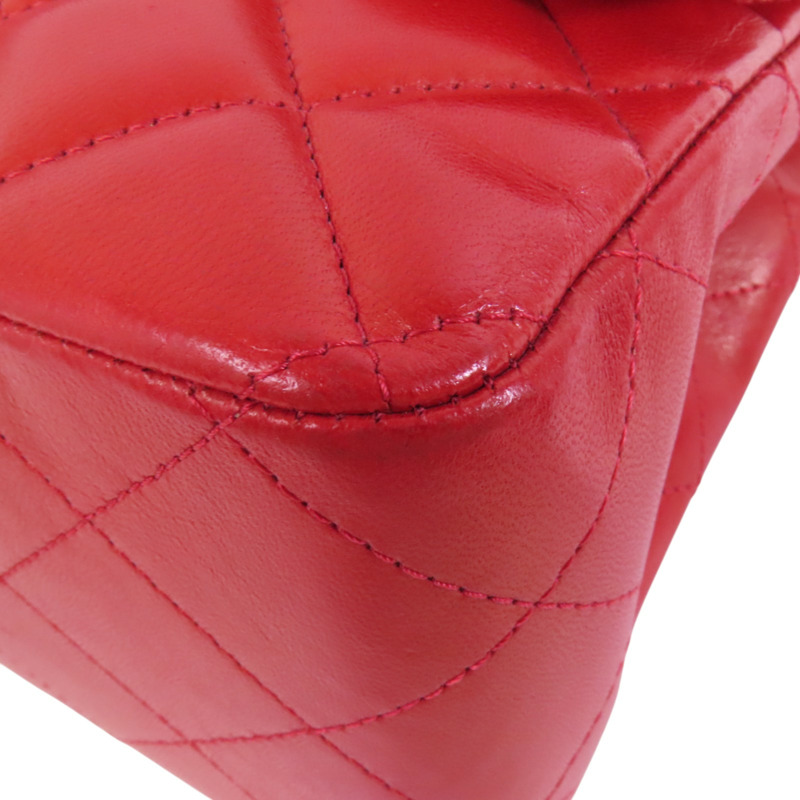 CHANEL 羊皮皮革Large Classic銀扣鏈帶肩背袋-11