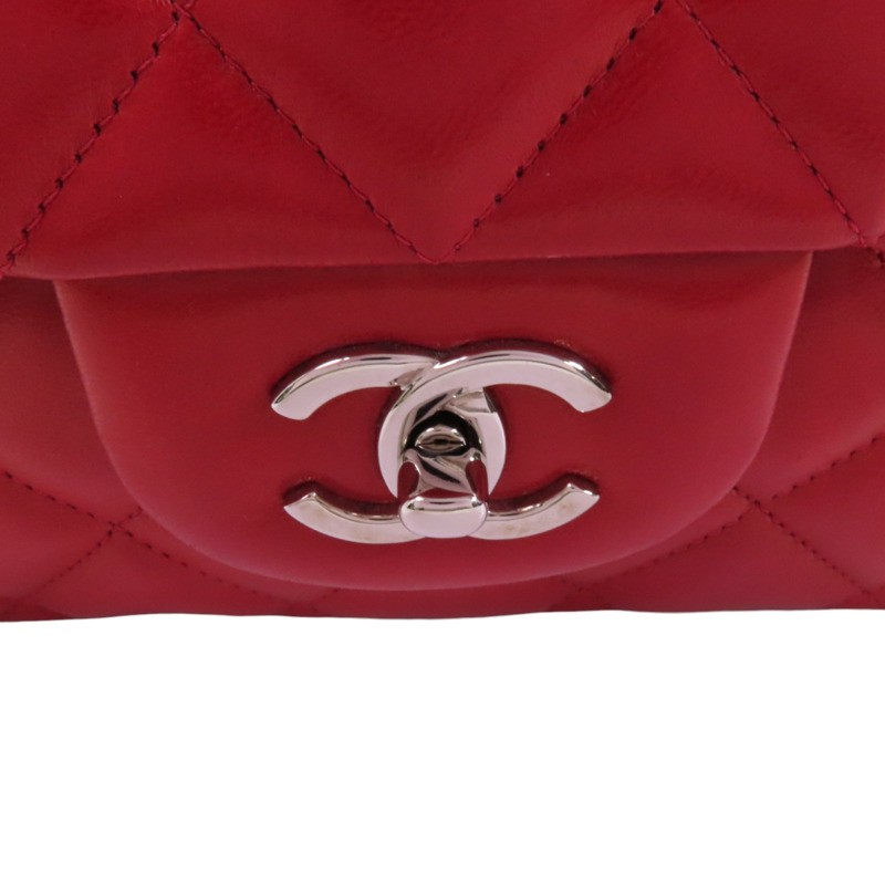 CHANEL 羊皮皮革Large Classic銀扣鏈帶肩背袋-14