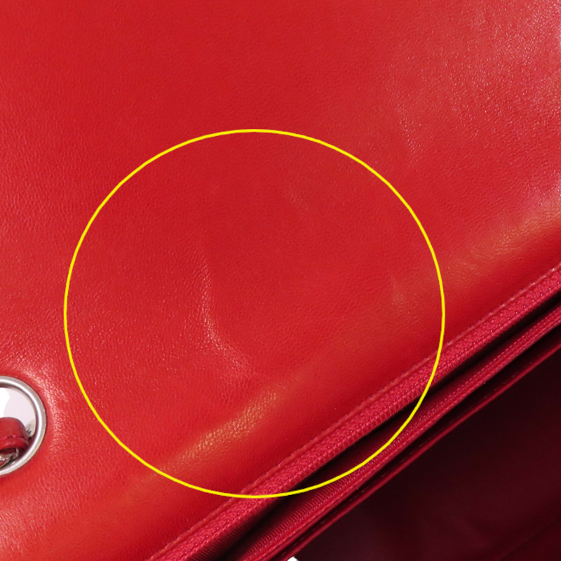 CHANEL 羊皮皮革Large Classic銀扣鏈帶肩背袋-18