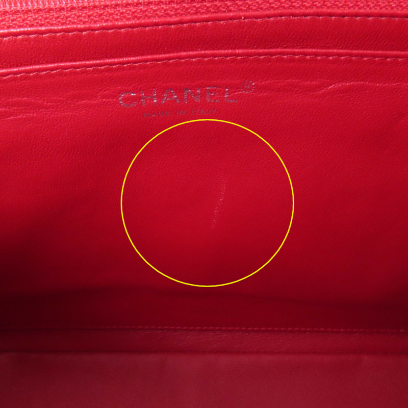 CHANEL 羊皮皮革Large Classic銀扣鏈帶肩背袋-20