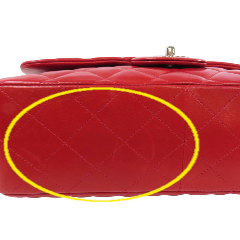 CHANEL 羊皮皮革Large Classic銀扣鏈帶肩背袋-21