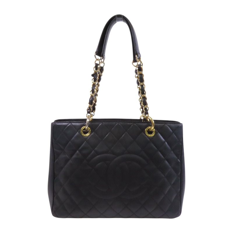 CHANEL 牛皮皮革GST金扣鏈帶肩背袋-0