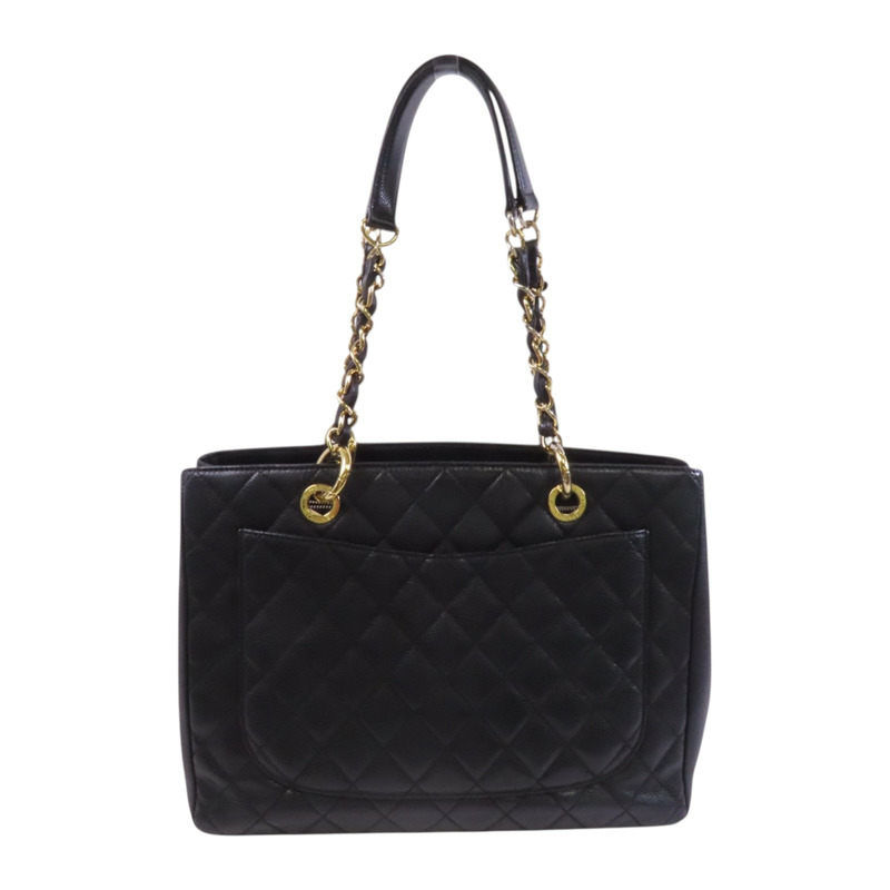 CHANEL 牛皮皮革GST金扣鏈帶肩背袋-1