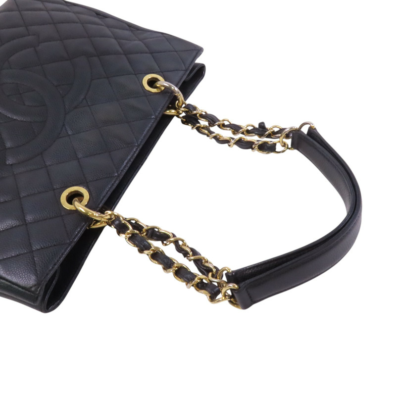 CHANEL 牛皮皮革GST金扣鏈帶肩背袋-7