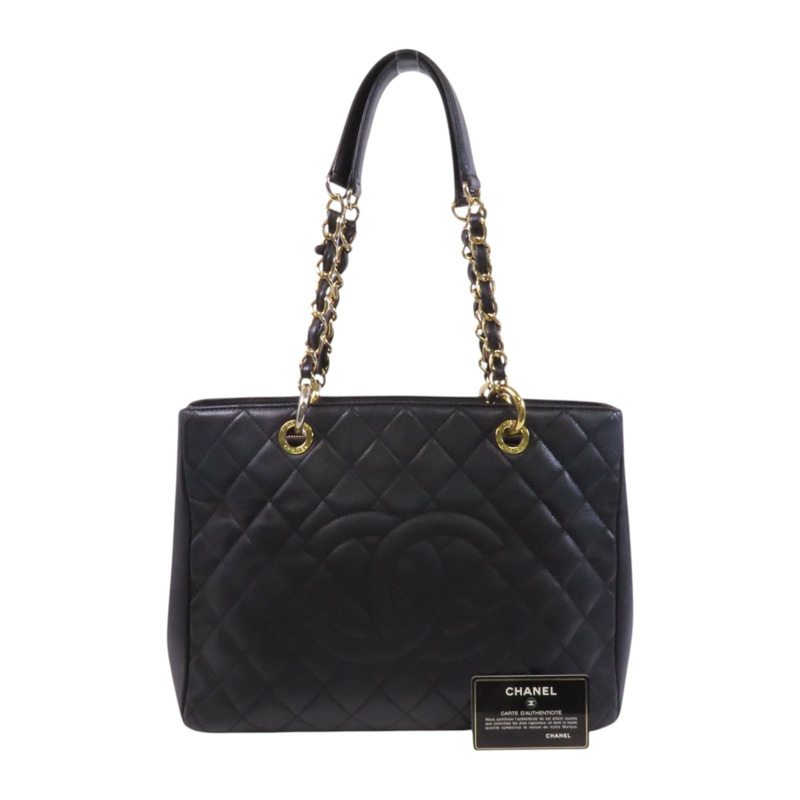 CHANEL 牛皮皮革GST金扣鏈帶肩背袋-9