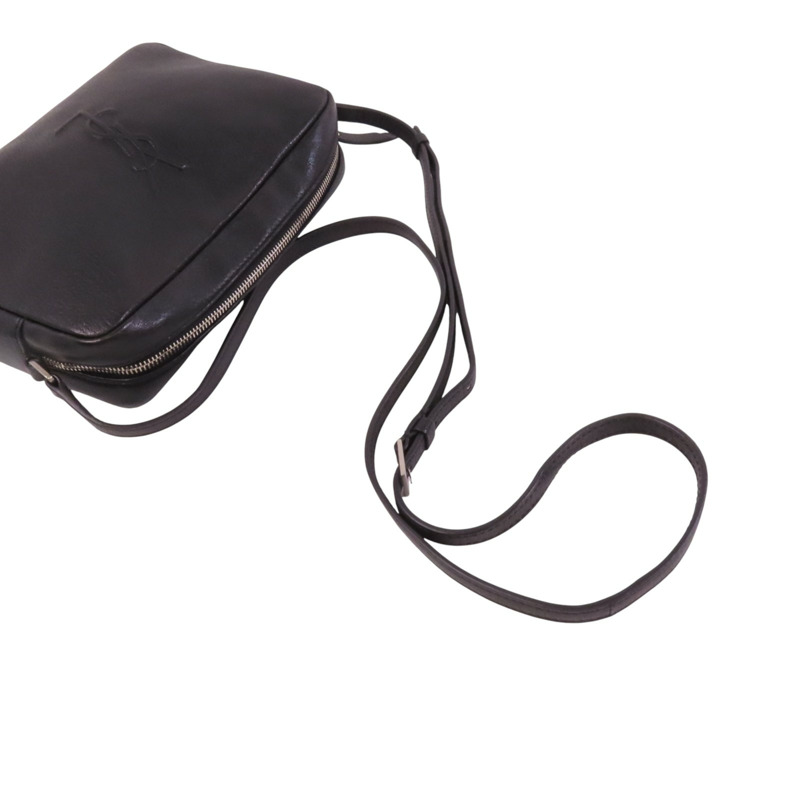 SAINT LAURENT 牛皮皮革Lou Camera Bag銀扣肩背袋-7