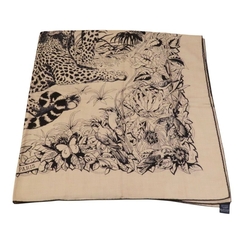 HERMES 羊絨/絲質Scarf絲巾-1