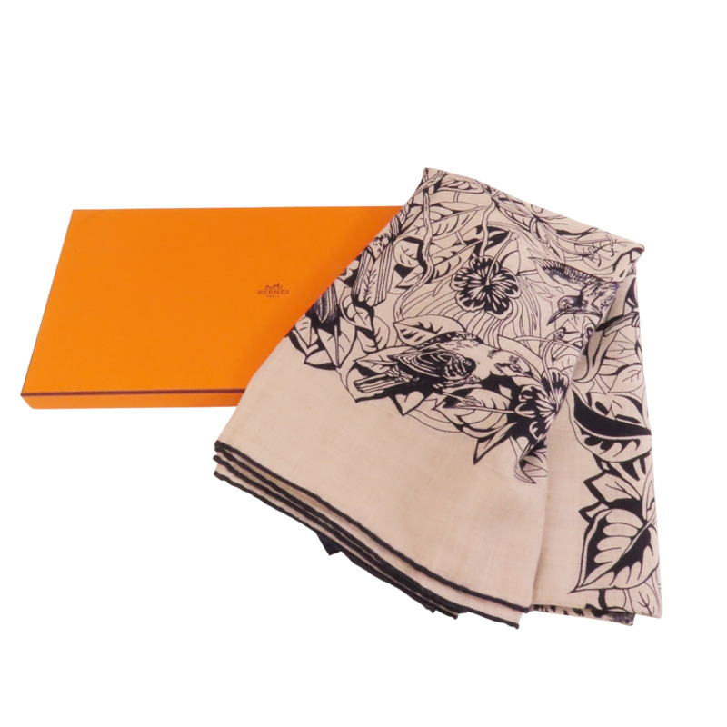 HERMES 羊絨/絲質Scarf絲巾-9