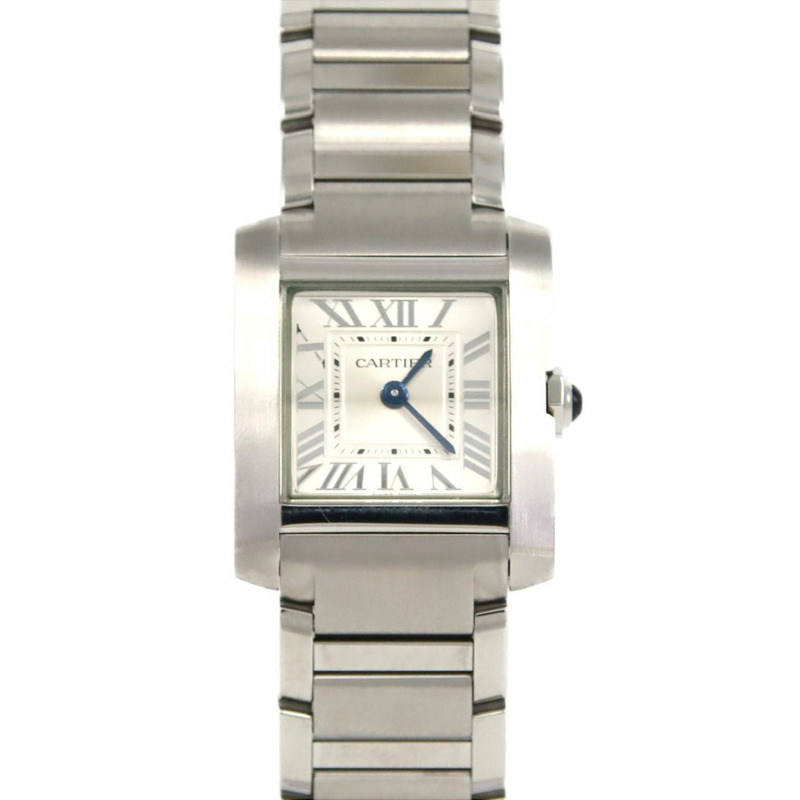 卡地亞 Tank Française SM WSTA0065 不鏽鋼石英腕錶-0