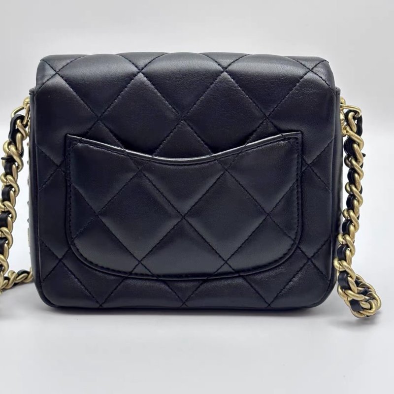 CHANEL 黑金21B雕花字母方胖子 17*14*6 98新配件塵袋-5