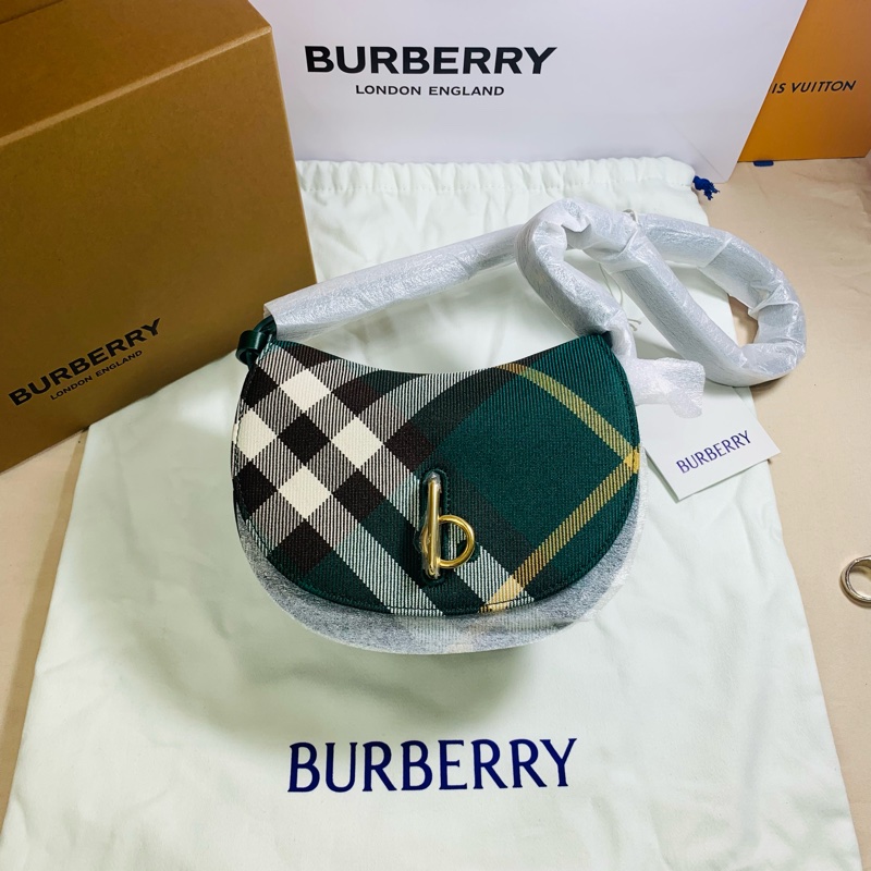 🎁全新盒裝2024新款 Burberry 巴寶莉 超美綠格紋馬鞍包（原價59000）-0