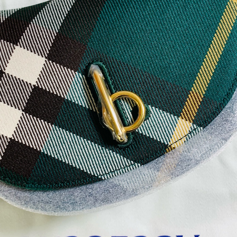 🎁全新盒裝2024新款 Burberry 巴寶莉 超美綠格紋馬鞍包（原價59000）-8