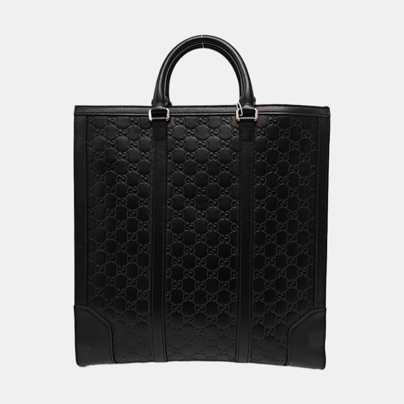 Gucci 托特包 綠色(近黑色)全皮老花壓紋手提包 肩背包-4