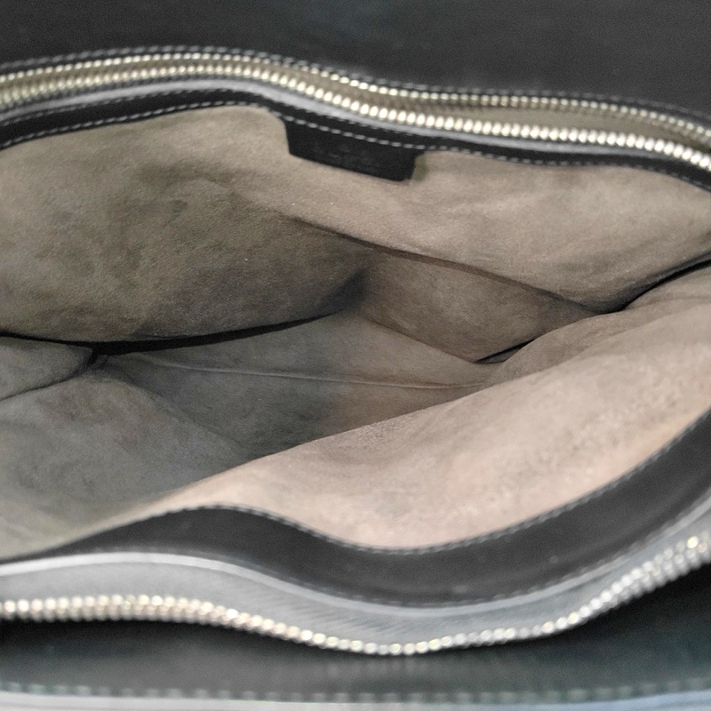 Gucci 托特包 綠色(近黑色)全皮老花壓紋手提包 肩背包-6