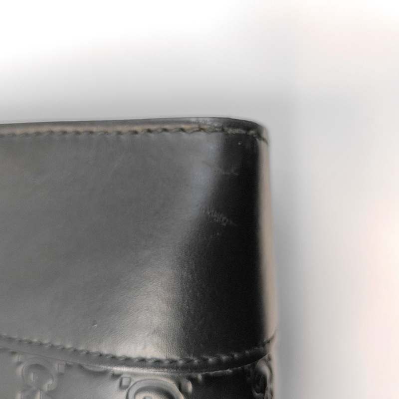 Gucci 托特包 綠色(近黑色)全皮老花壓紋手提包 肩背包-9