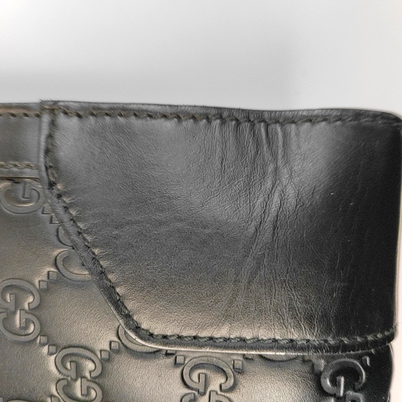 Gucci 托特包 綠色(近黑色)全皮老花壓紋手提包 肩背包-16