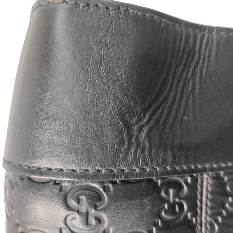 Gucci 托特包 綠色(近黑色)全皮老花壓紋手提包 肩背包-18