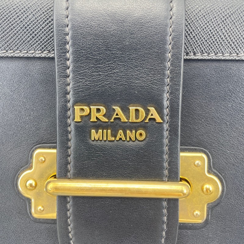 PRADA 黑色宮廷系款肩背包 斜背包-6
