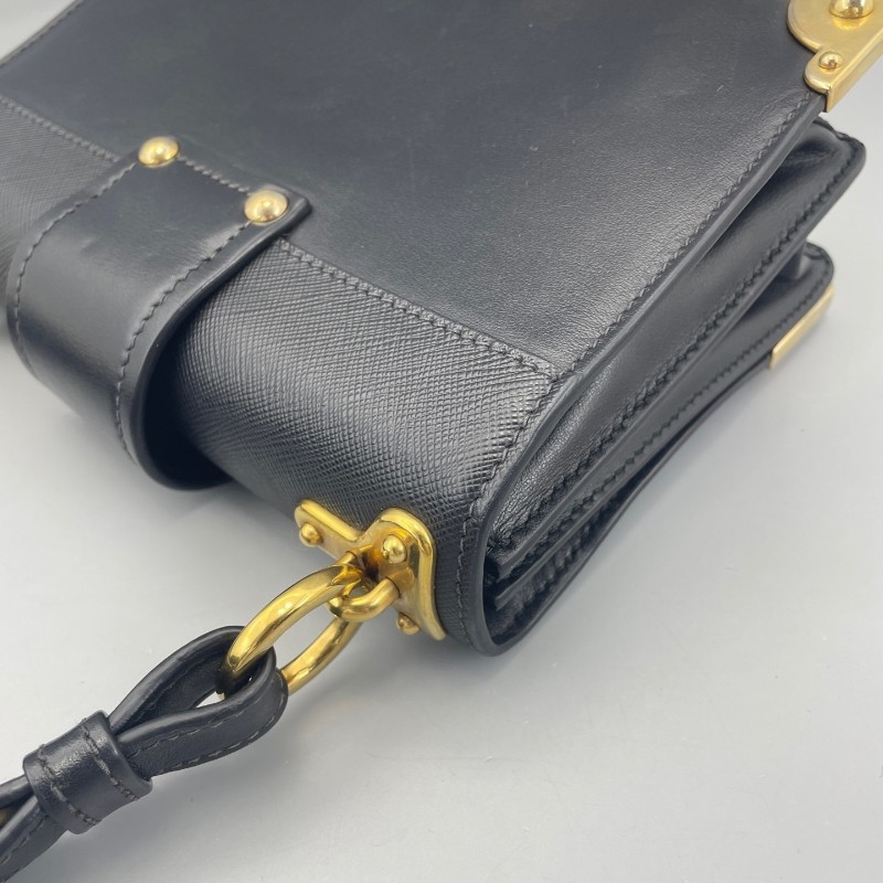 PRADA 黑色宮廷系款肩背包 斜背包-15
