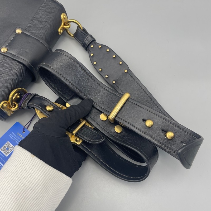 PRADA 黑色宮廷系款肩背包 斜背包-25
