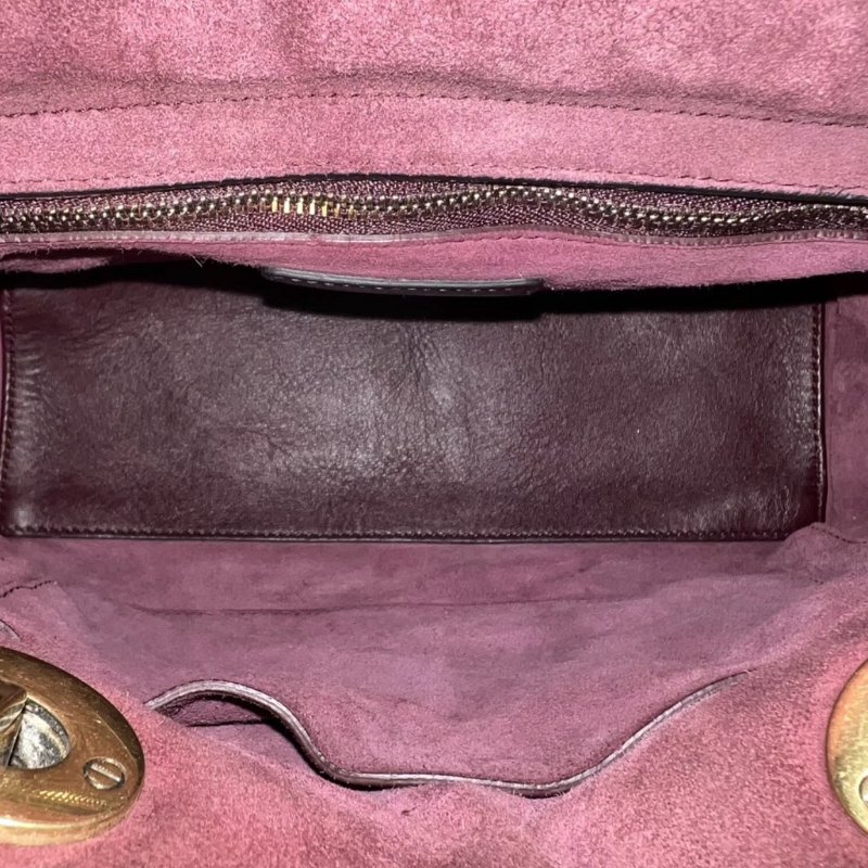 DIOR 酒紅色鉚釘五格黛妃肩背斜背包25*20*12 98新配件塵袋-1