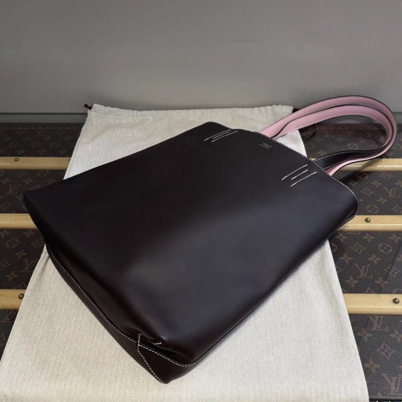 HERMES 新款烏木色櫻花粉Sens35雙面托特包 29*35*11 全新閒置配件盒子購證塵袋-2