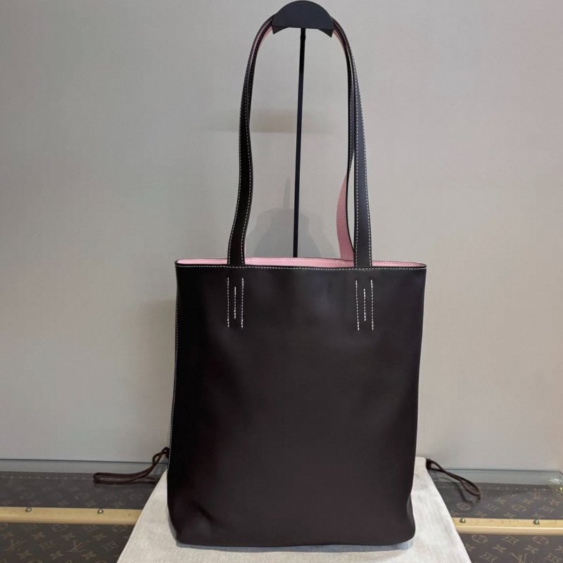 HERMES 新款烏木色櫻花粉Sens35雙面托特包 29*35*11 全新閒置配件盒子購證塵袋-5