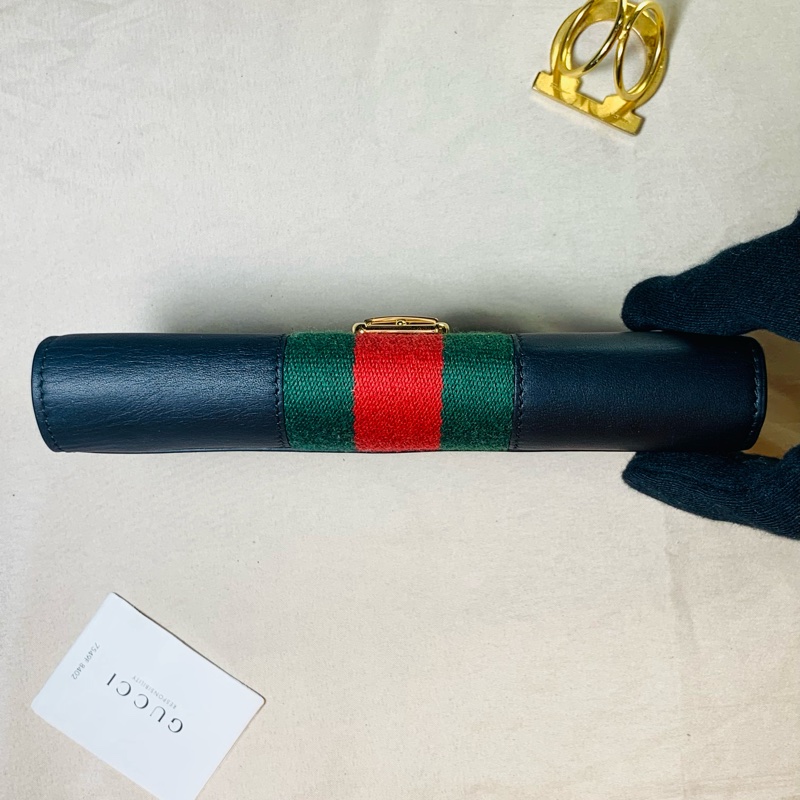 ✨超級質感 Gucci 古馳 黑金塞維亞12卡零錢袋長夾-8
