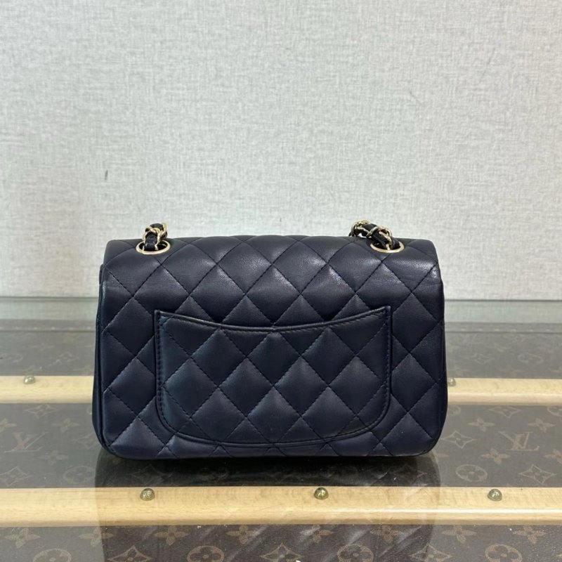 CHANEL 藍金CF大mini肩背斜背包 20*12*6 98新配件塵袋-5
