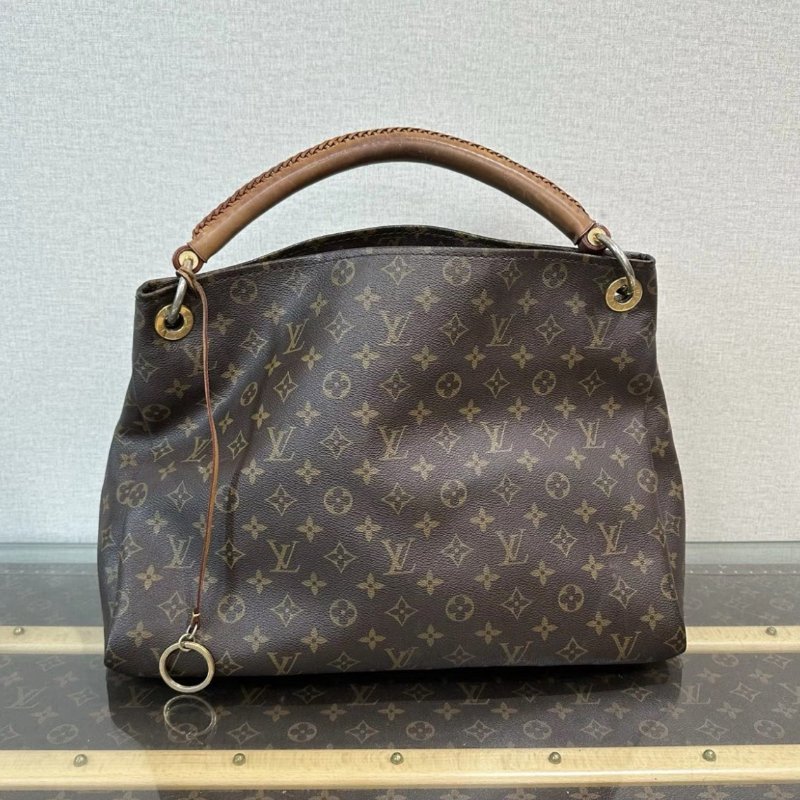 LV 老花金扣 artsy 手提包42*31*18 98新配件塵袋-0