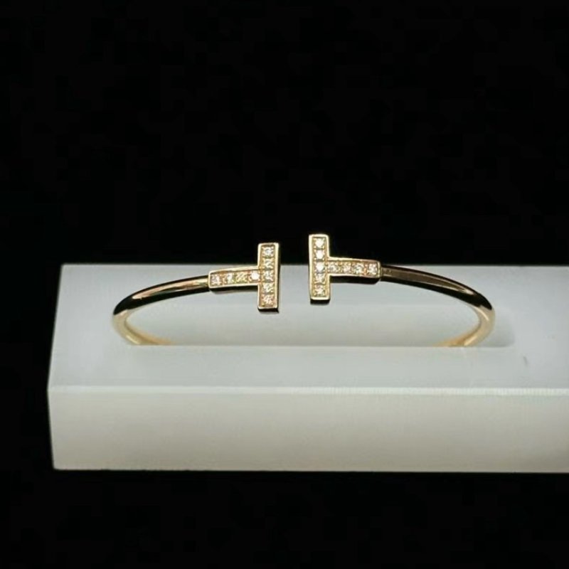 TIFFANY T系列雙T帶鑽手環14cm 99新配件:盒子-1