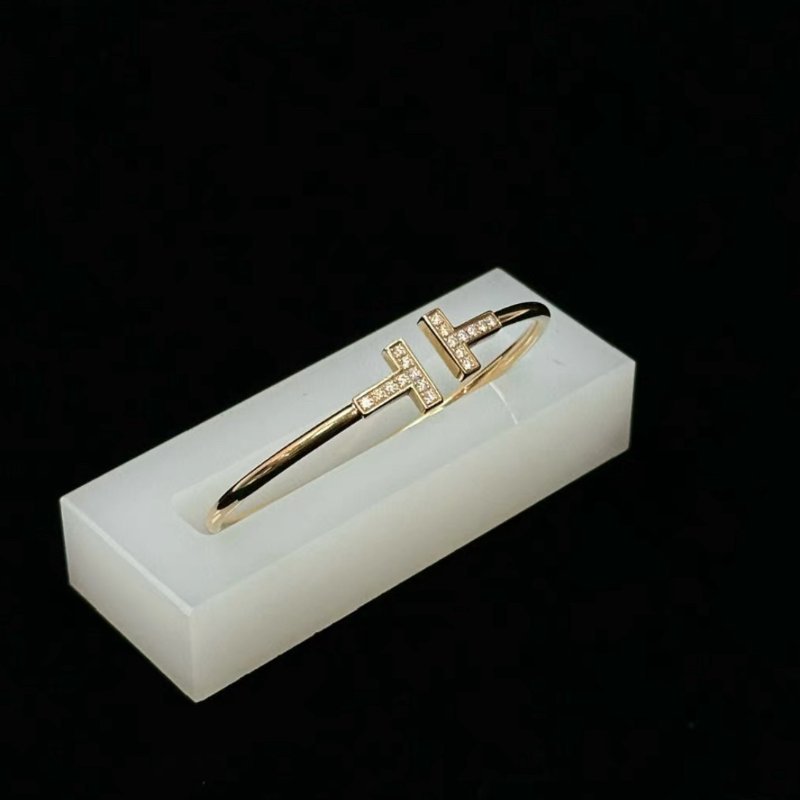 TIFFANY T系列雙T帶鑽手環14cm 99新配件:盒子-2