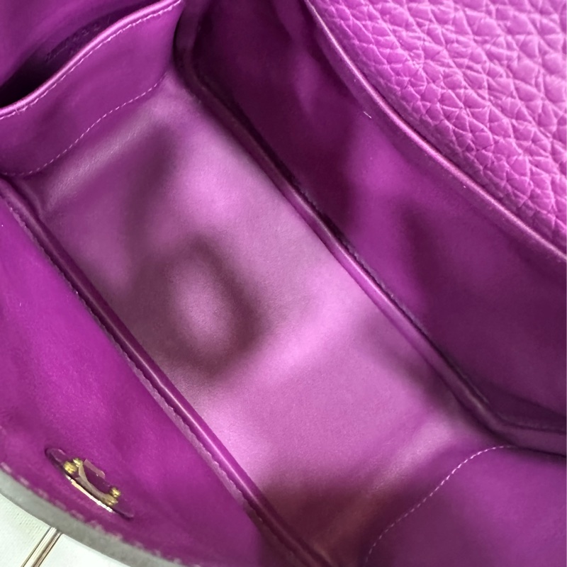 Hermes/愛馬仕 minilindy 海葵紫 銀扣 z刻 有購證-7