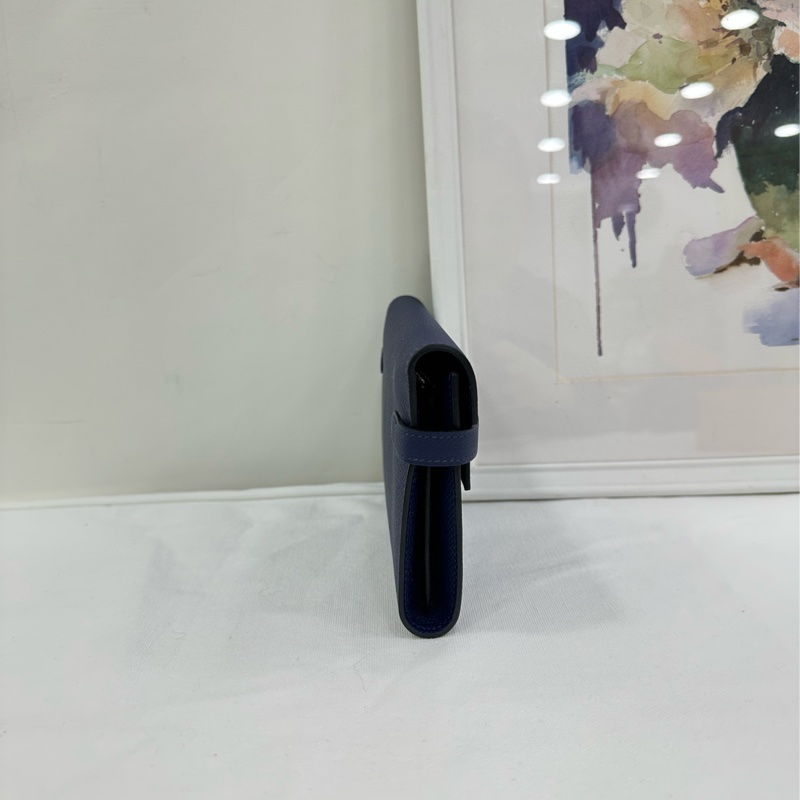 Hermes愛馬仕 Kelly錢包 深藍色 epsom皮 X刻-2