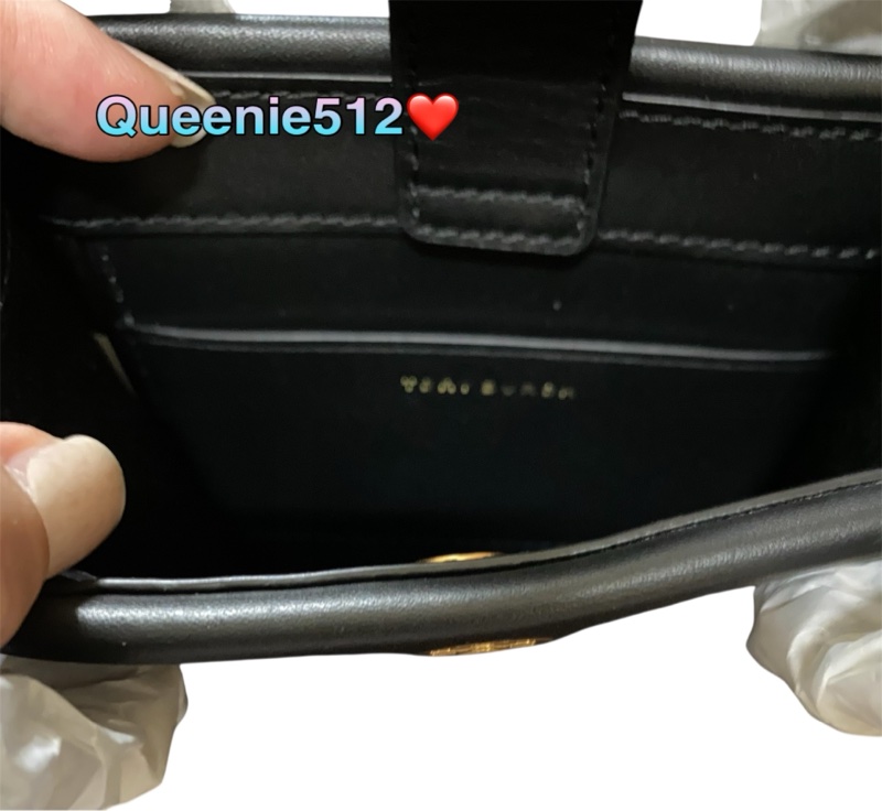 全新出清Tory Burch  Monogram 黑色緹花織布小琴譜包 紙袋包 托特包-4