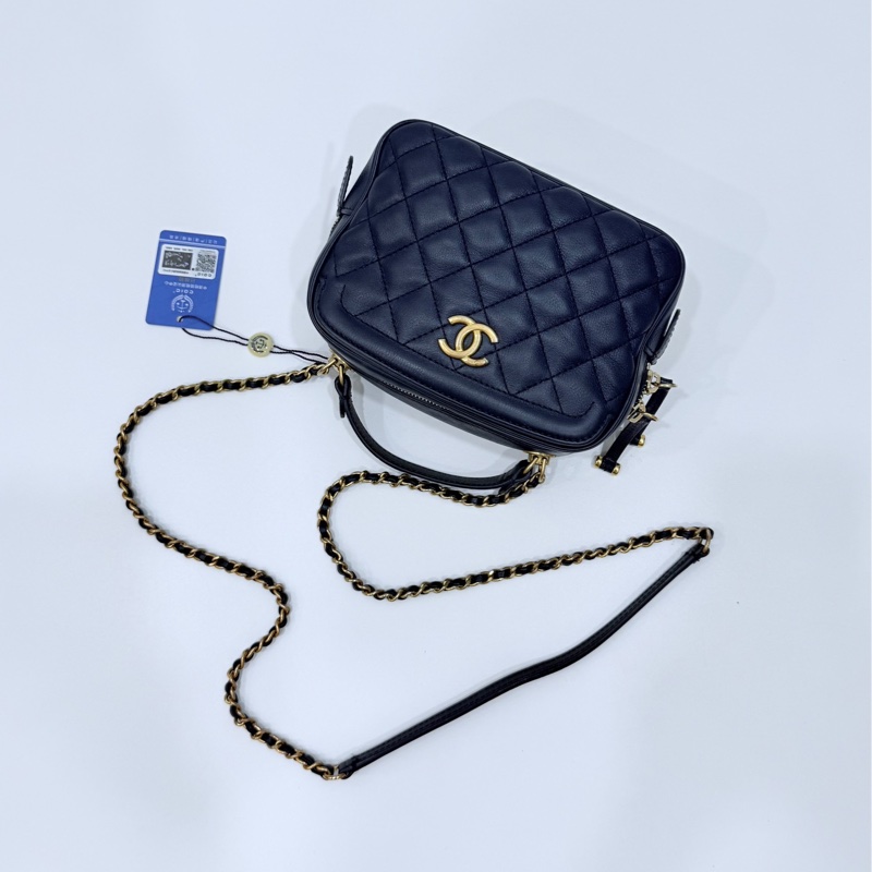 CHANEL 香奈兒 VANITY TOP 深藍 藏藍 相機包 斜背包 肩背包 手提包 側背包 鏈條包-8