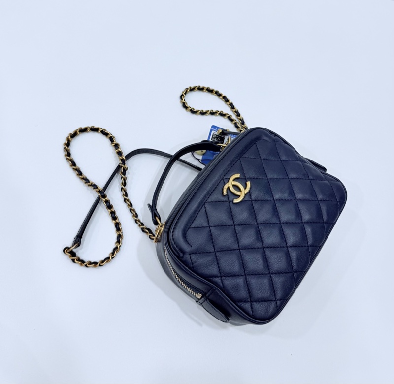 CHANEL 香奈兒 VANITY TOP 深藍 藏藍 相機包 斜背包 肩背包 手提包 側背包 鏈條包-11