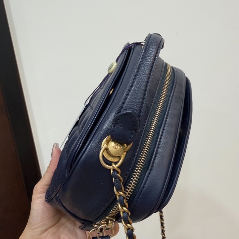 CHANEL 香奈兒 VANITY TOP 深藍 藏藍 相機包 斜背包 肩背包 手提包 側背包 鏈條包-17
