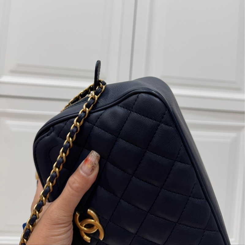 CHANEL 香奈兒 VANITY TOP 深藍 藏藍 相機包 斜背包 肩背包 手提包 側背包 鏈條包-21